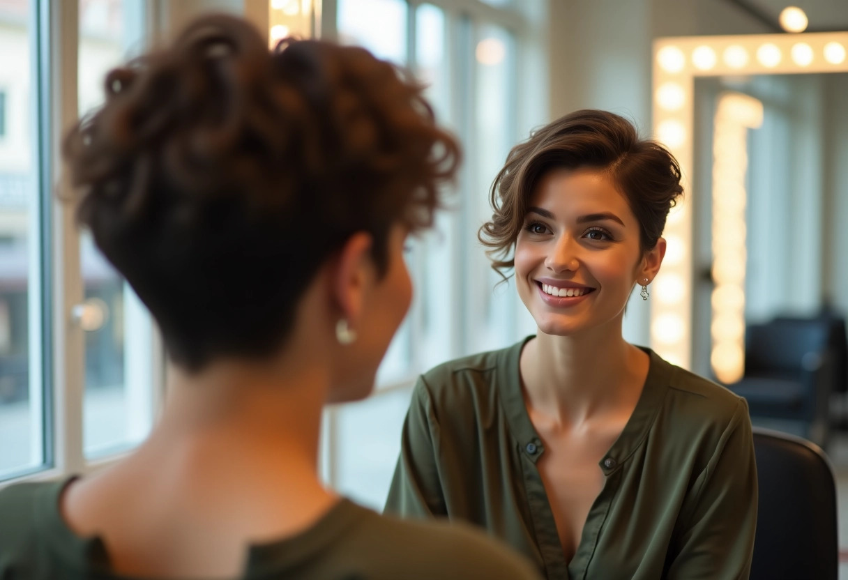 cheveux épais coupe courte femme